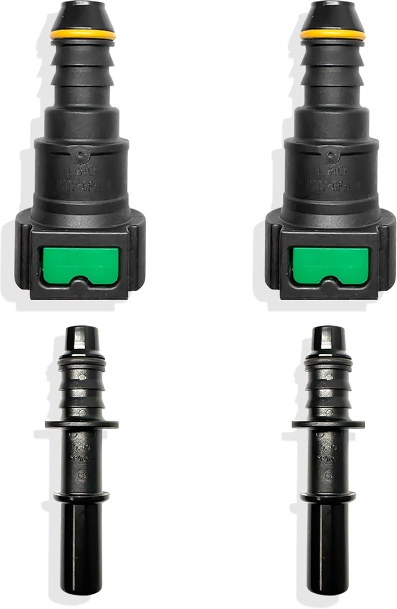 Japtend Fuel Line Quick Connect Set, 2 Sets Fuel Line Repair Fittings Include Straight Pipe Connector SAE 11.8mm to ID 10mm - Image 1